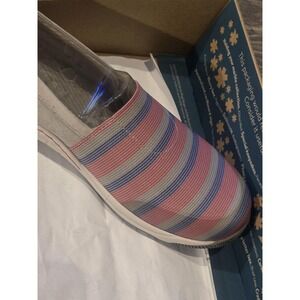 Dansko Shoes Womens Size 8.5 Gray Harriet Stretch Suede Striped Slip-On Casual